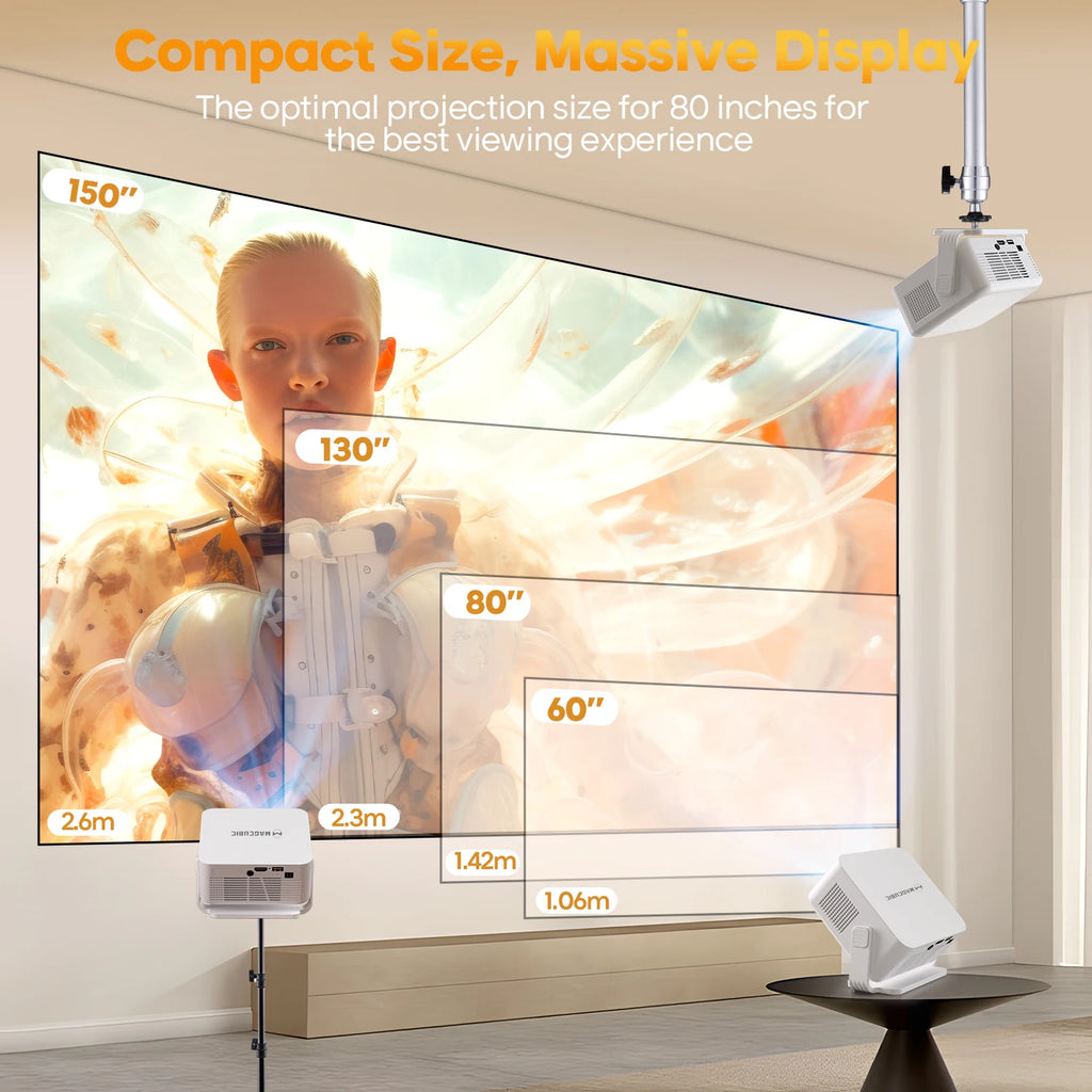 Magcubic Android 14 Auto Focus HY300MAX Portable Projector 400ANSI WiFi6 Projector Support 8K Full HD Home Outdoor Cinema HY300