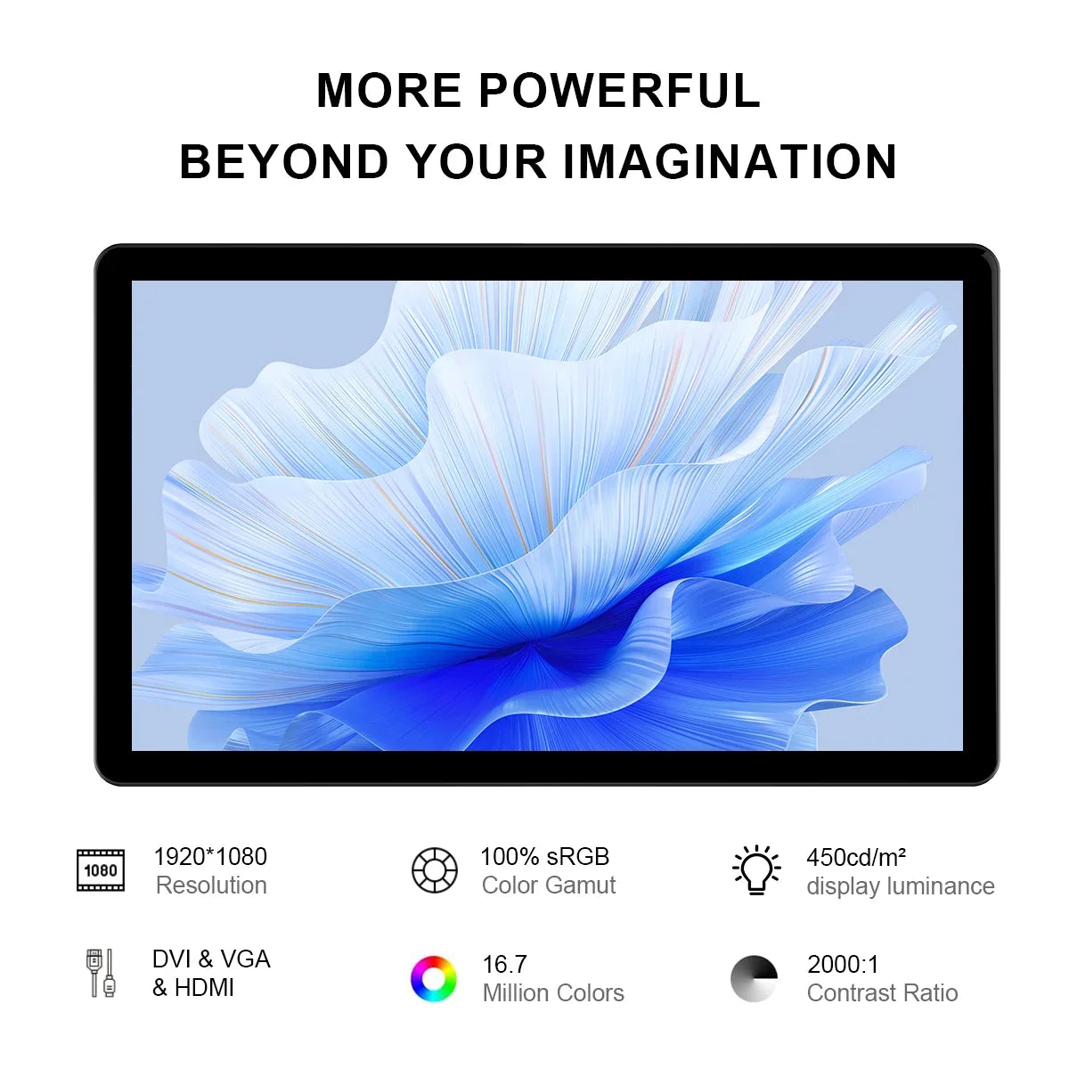 HOWENS 15.6 inch Monitor Industrial Touchscreen 1920x1080 Laptop Display HDMI 75x75 VGA BNC AV USB PC Extra Second Screen