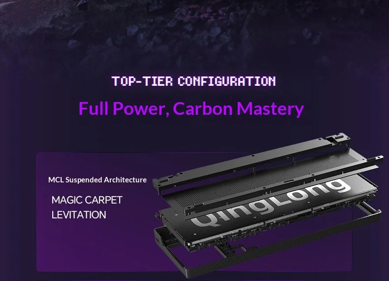 SKN Qinglong Mechanical Keyboard Gaming Custom Wireless Tri Mode Dual 8K Composite Carbon Fiber RGB Backlit Suspension Office