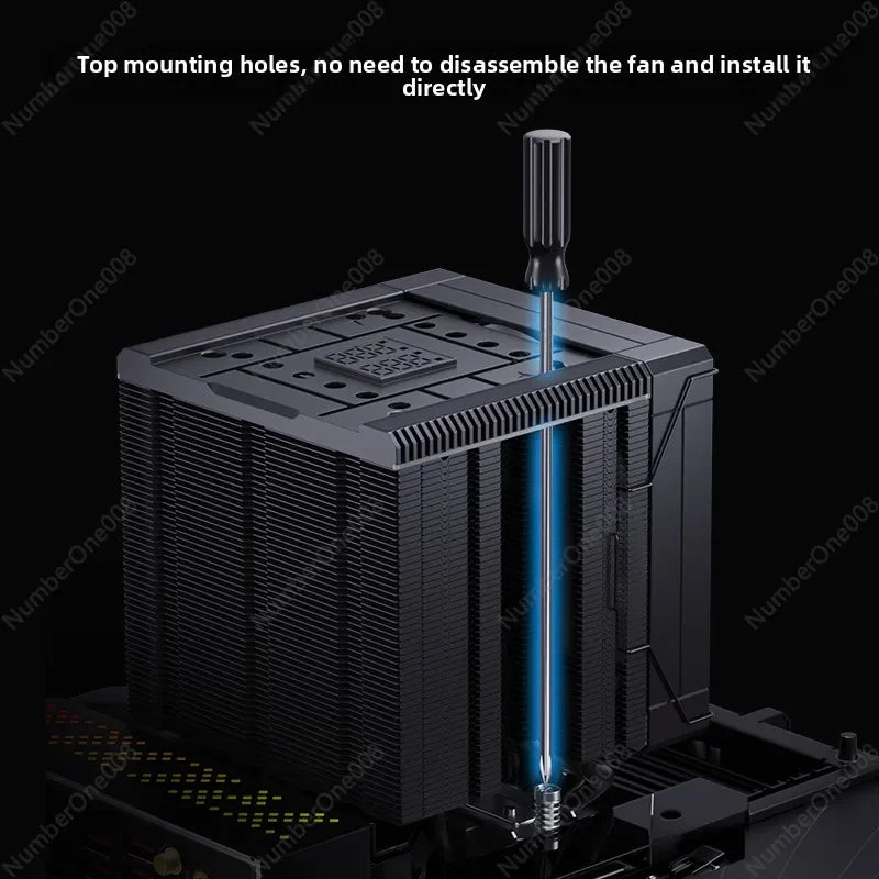 Universal CPU Air Cooler, 8 Heat Pipes Dual Tower Heatsink with Digital Display, Compatible with LGA1700/1851/AM5 Sockets