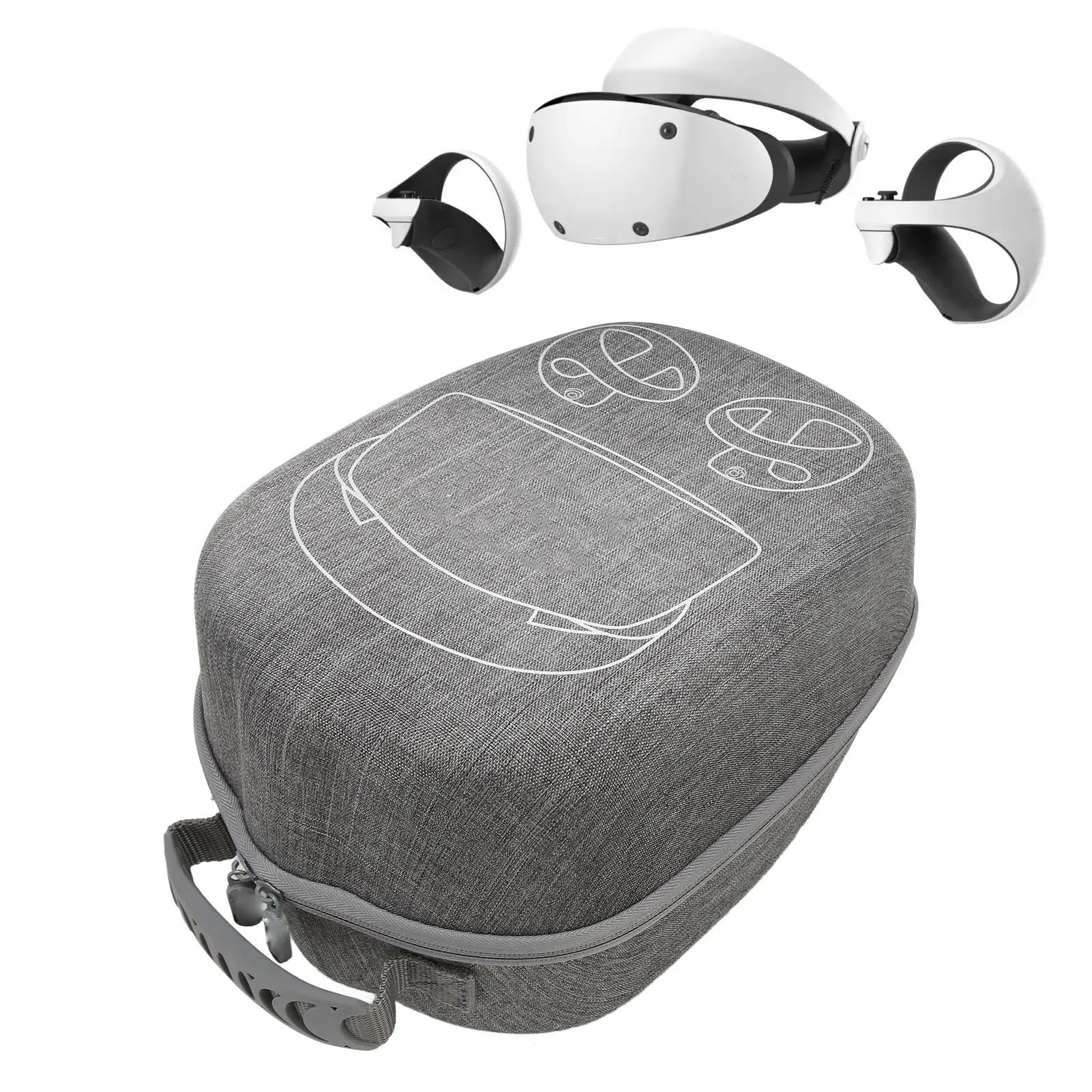 Portable VR Headset Travel Case EVA Gray Anti Fall Portable VR Carrying Case for PS VR2 Headset with Lens Protector Cover Case