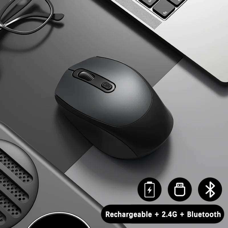 Wireless Gaming Mouse 2.4G Bluetooth 5.2 Rechargeable RGB 1600DPI Optical Mouse for PC Laptop Computer