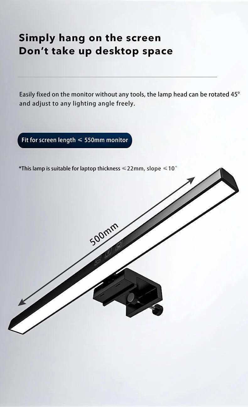 LED Desktop Monitor Light Bar RGB Computer Atmosphere Desk Lamp Learning Office Reading Eye Protection Screen Hanging Lighting