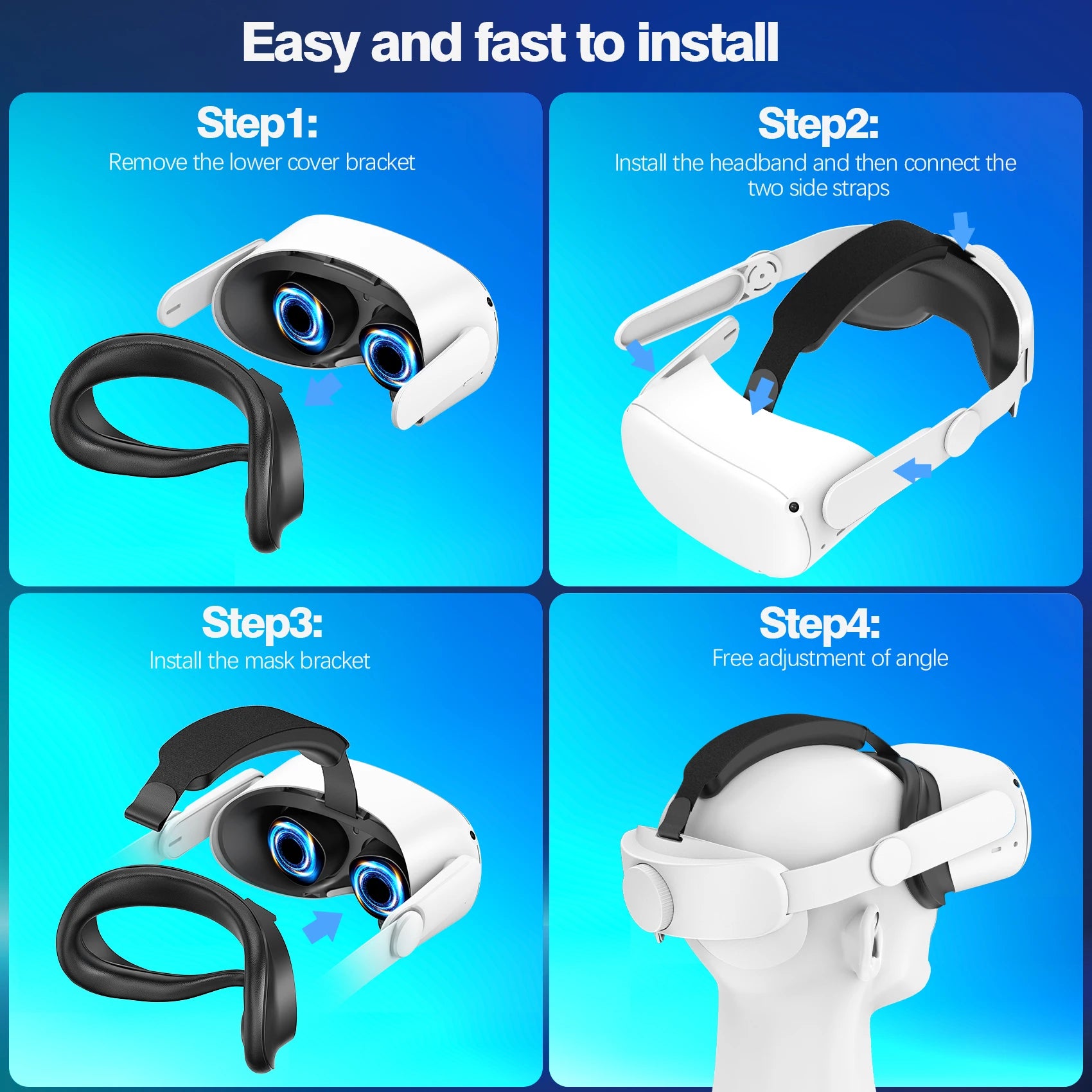 Head Strap Compatible with Oculus Quest 2, Adjustable Elite Strap Replacement in VR Accessories (Comfort Head Strap Only)