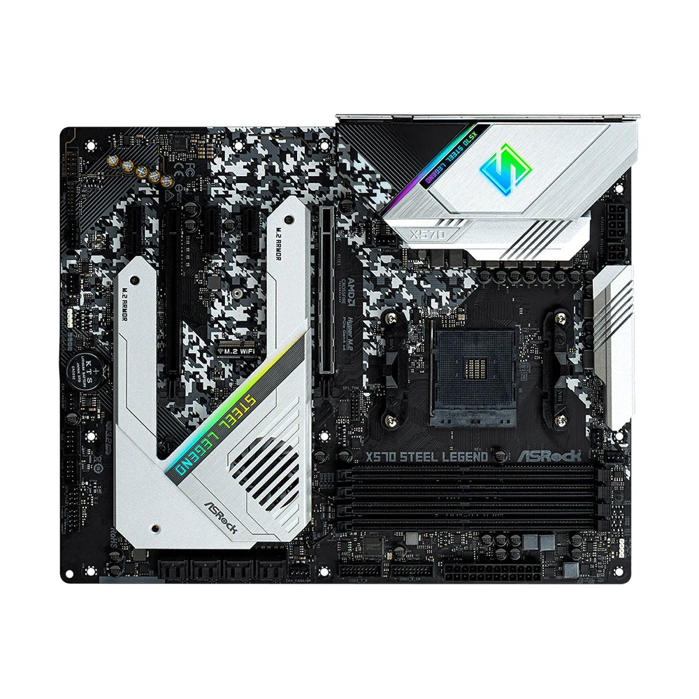 ASRock X570 STEEL LEGEND Motherboard Support 5500 5600 5600X 5700X 5700x3D 5800x3D CPU 4xDDR4 128GB AMD AM4 HDMI ATX Mainboard