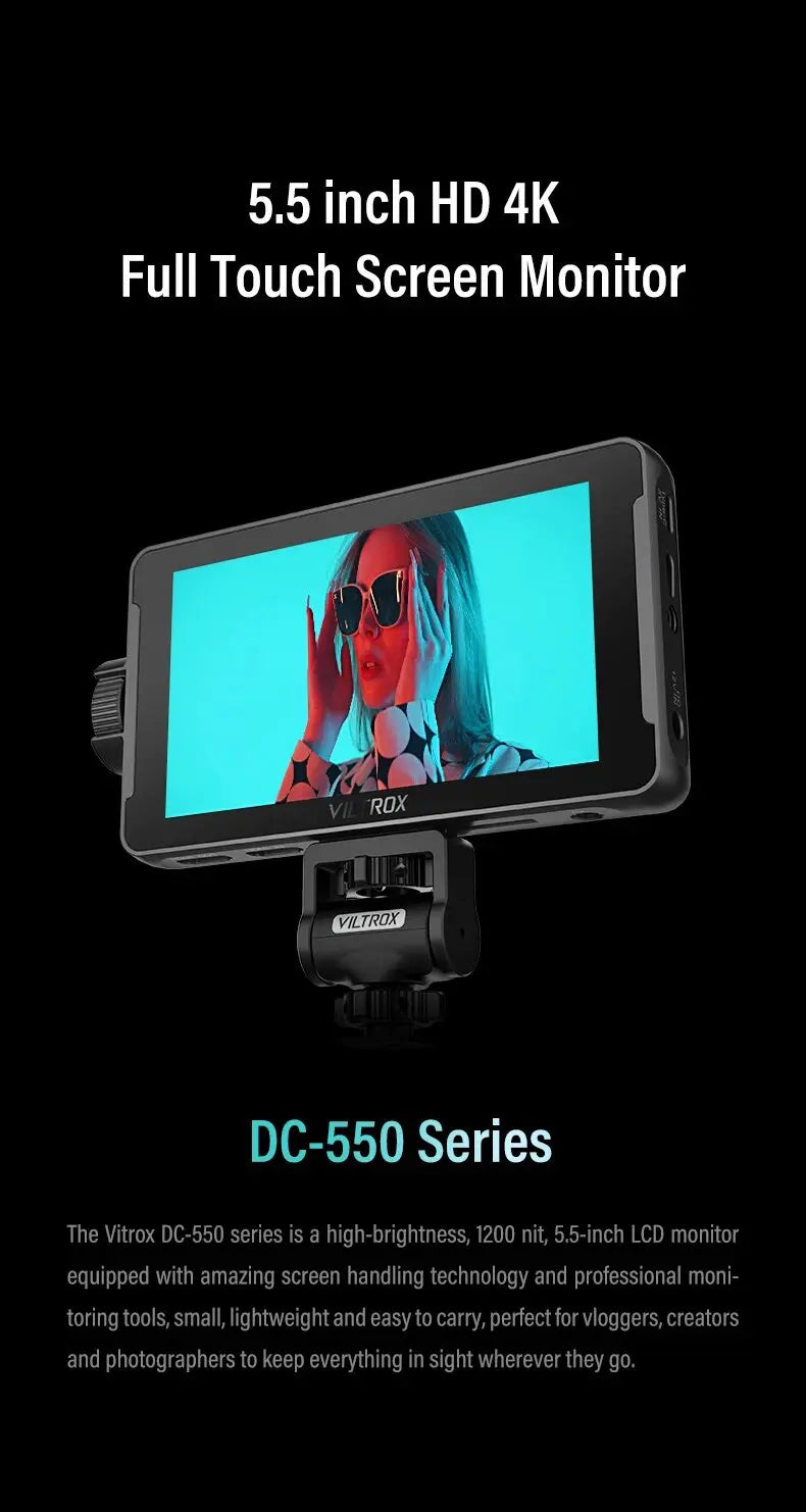 VILTROX DC-550 Pro Portable Monitor 5.5" 1920x1080 4K Profissional Monitors HDMI Touch Screen Field 3D LUT Director Monitor