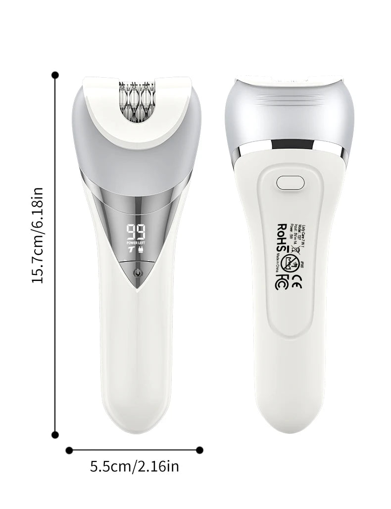 7in1 Electric Hair Removal for Women Bikini Trimmer Razor Massager Foot Callus Remover Waterproof Body Epilator Facial Razor