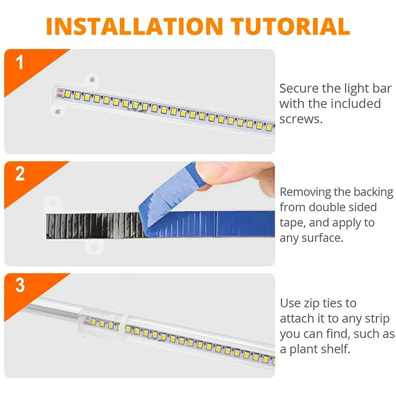 LED Grow Light Strips for Indoor Plants Full Spectrum，Plant Light Bar with3/9/12H Timer,10Dimmable Levels for Seedling Succulent