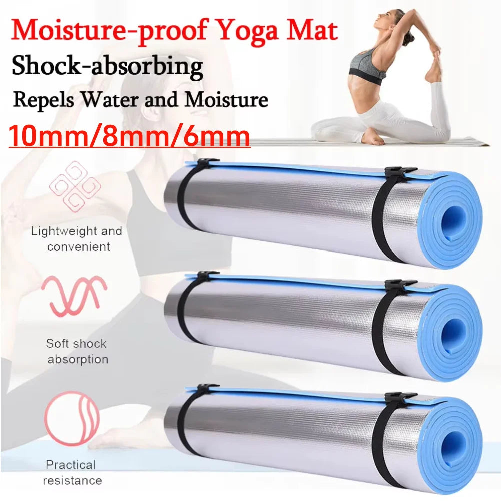 1.8mx10/8/6mm Yoga Mat Anti-skid Sports Fitness EVA Comfort Foam 6mmThick Yoga Mat for Exercise Yoga and Pilates Gymnastics Mat