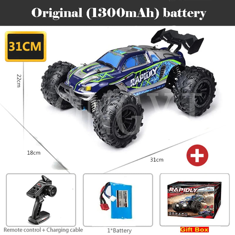 1:16 80km/h Brushless RC Drift Car With LED Lights 4WD Electric High Speed Racing Remote Control Monster Truck for Kids Adults