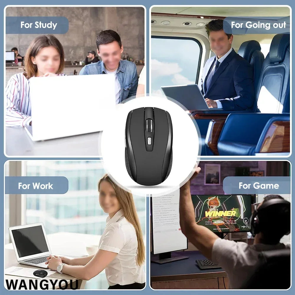 2.4G wireless mouse, portable battery-powered office mouse, supports adjustable DPI, suitable for laptops