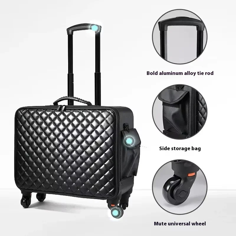 Travel Makeup Artist Bag Luggage Cosmetic Brush Storage with Wheels Beauty Tool Organizer Rolling Suitcase for Artists
