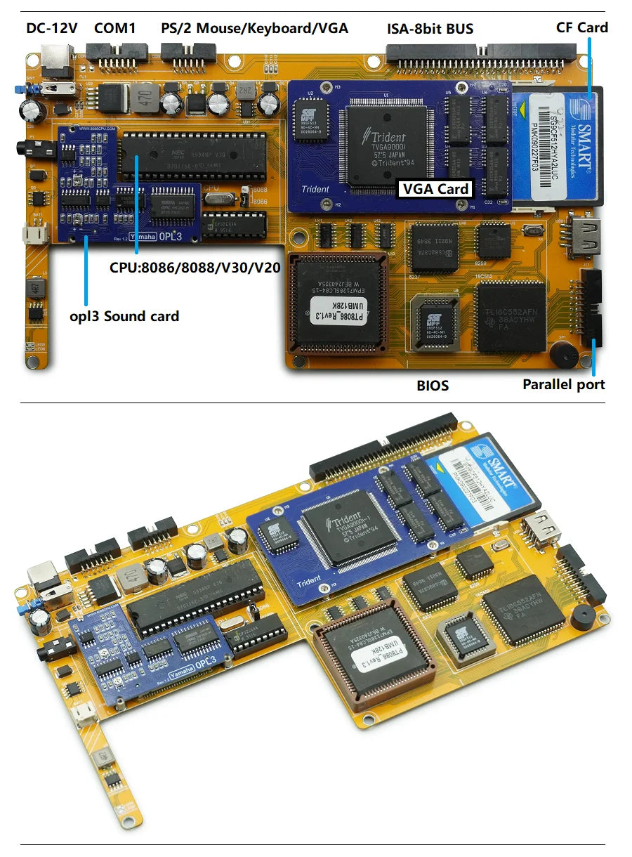 Pocket8086 Retro DOS Computer Windows3.0 8086 CPU Black