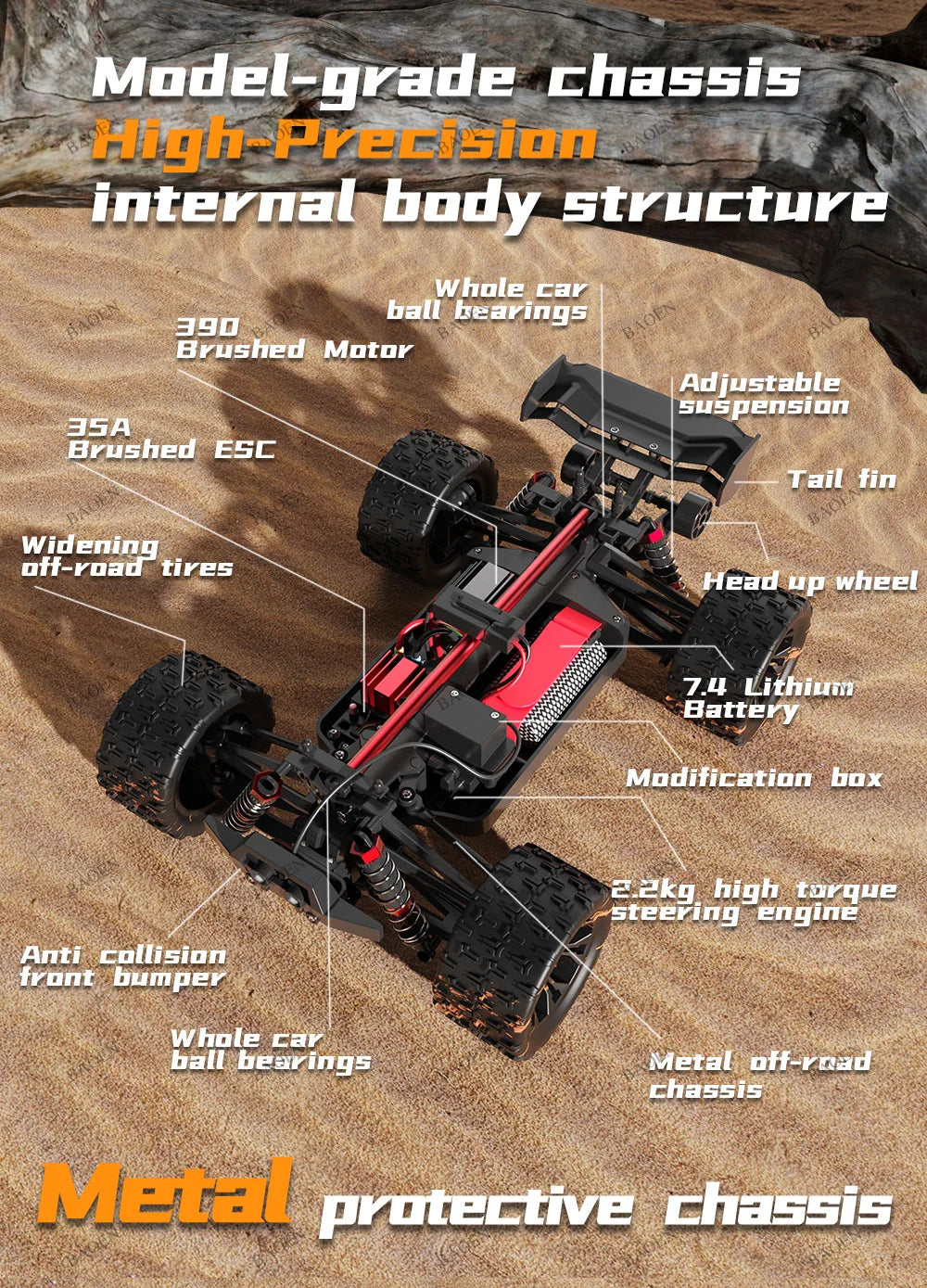 4WD Remote Control Car Off Road 4x4 RC High Speed Buggy Truck Super Brushless 50 or 85KM/H Fast Drift Racing Toy Kids Adults