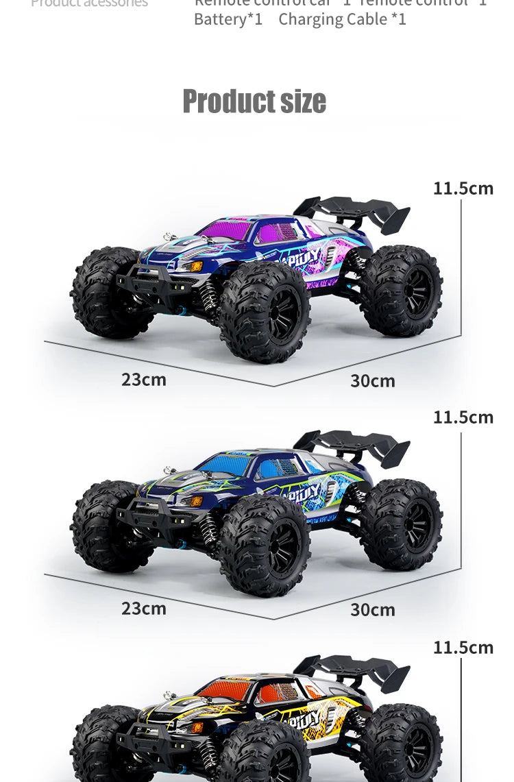ZWN 1:16 70KM/H Or 50KM/H 4WD RC Car With LED Remote Control Cars High Speed Drift Monster Truck for Kids vs Wltoys 144001 Toys