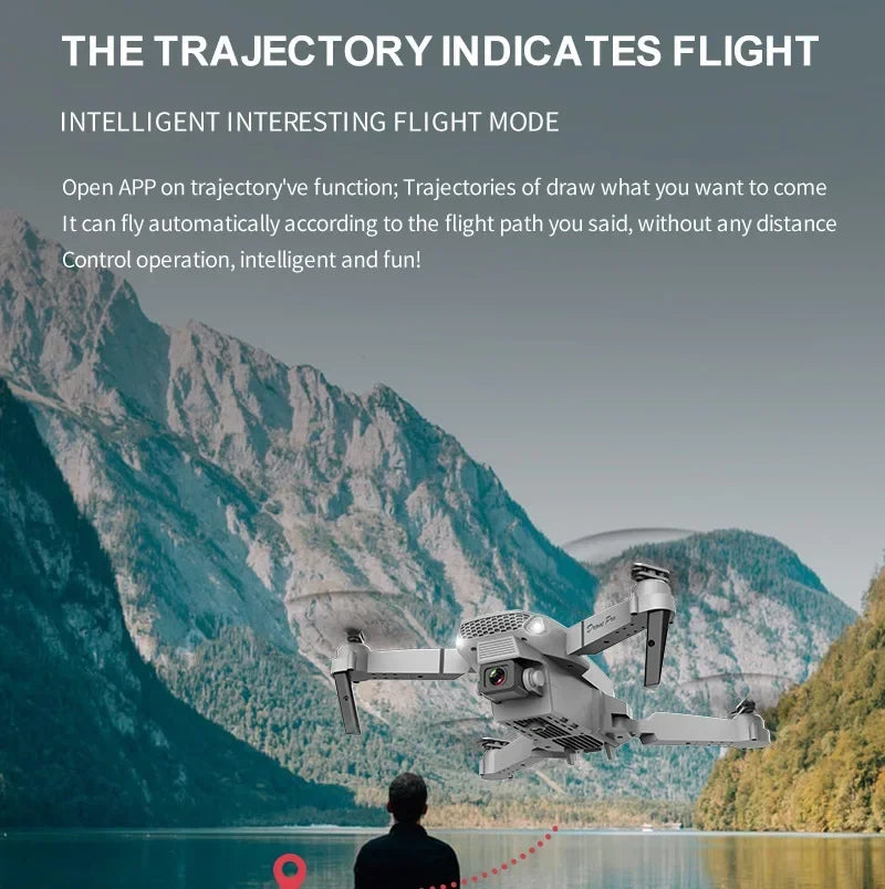 DWI D19 E88 Pro Drone 4K Professional HD RC Airplane Dual Camera Wide Angle Head Remote Quadcopter Toy Helicopter for Adults Kid
