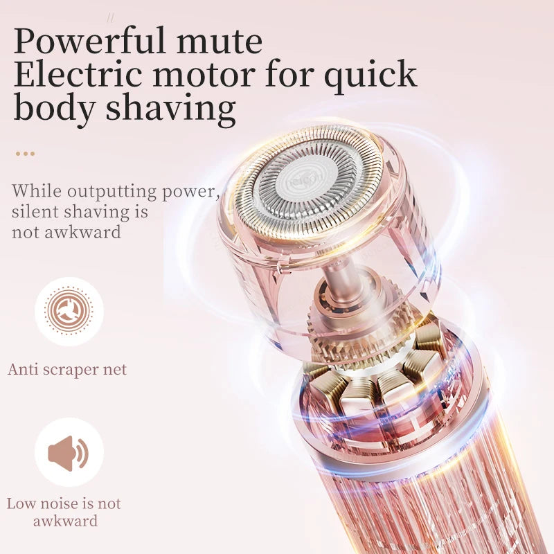 Electric Shaver for Women Bikini Trimmer Facial Mustache Hair Removal Razor Ladies Face Underarm Legs Electric Painless Epilator