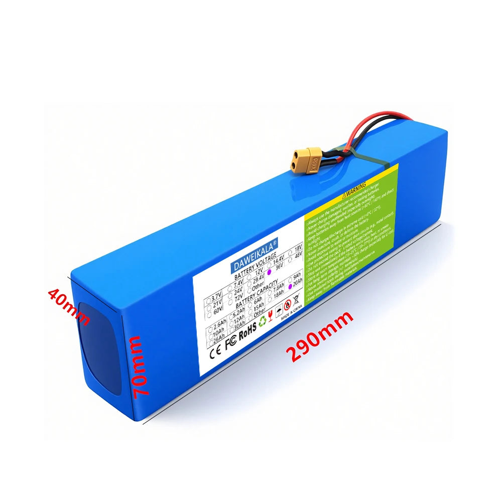 36V 10S3P battery E-scooter pack 18650 lithium ion battery 500W high power large capacity 42Vmotorcycle scooter XT60 plug