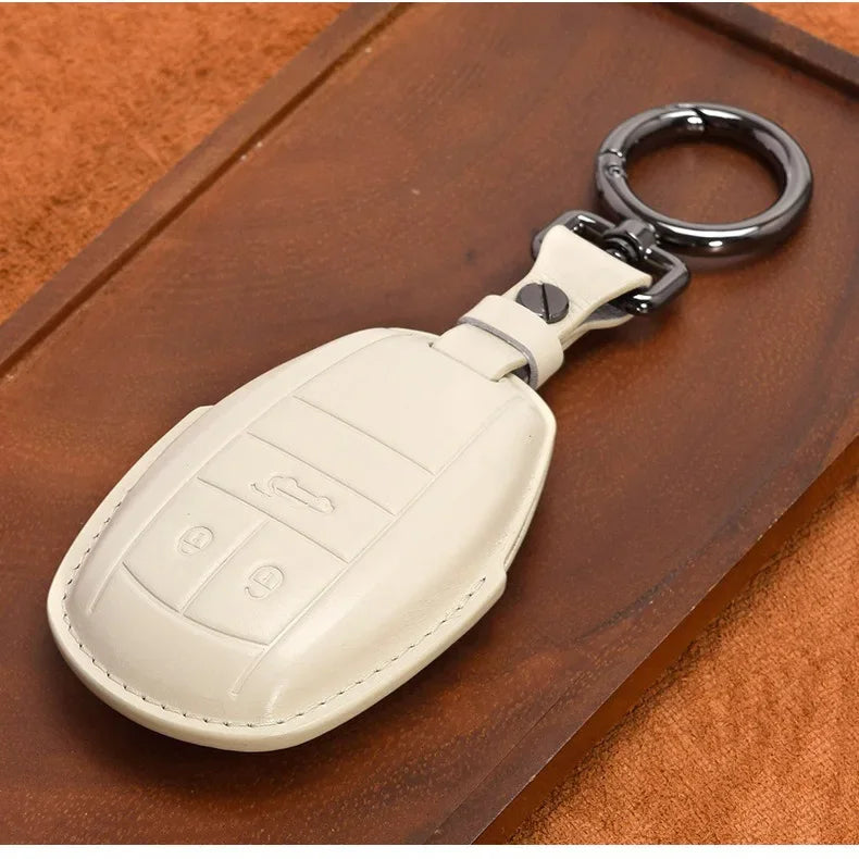 Handmade Leather Key Fob for Bentley Bentayga Continental Flying Spur Mulsanne PHEV Continental GT Cover Case Car Accessories