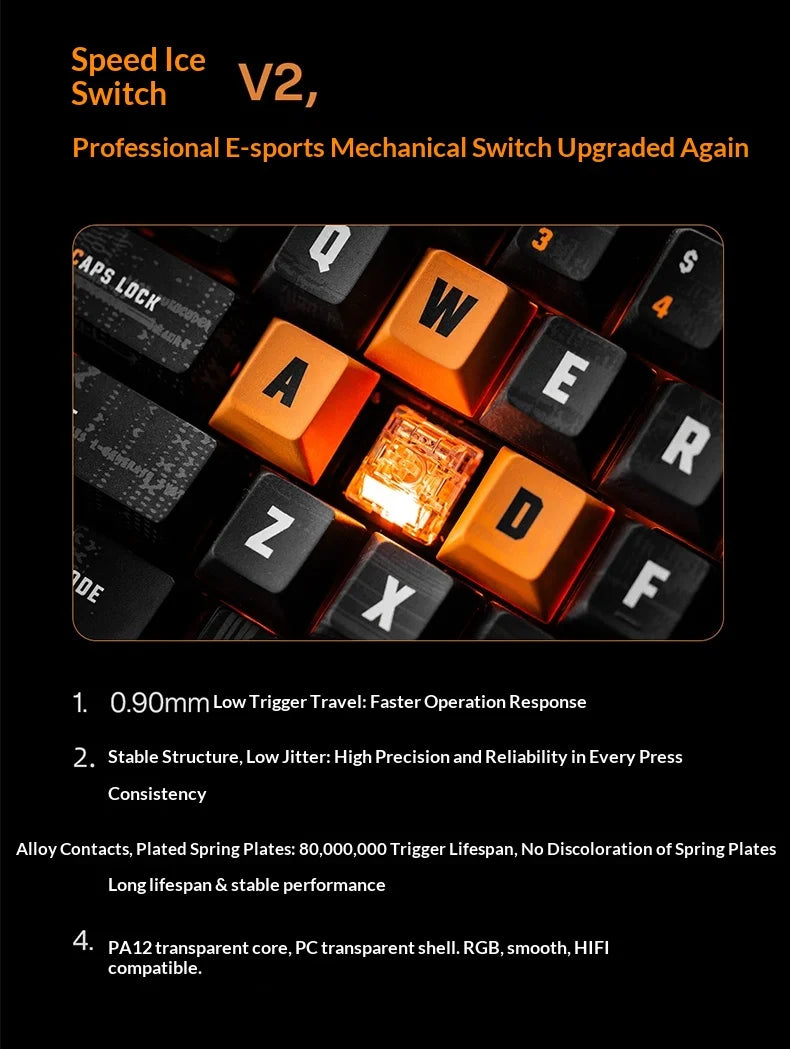 Angry Miao MECHA 65 Gaming Mechanical Keyboard 1MS Low Latency Wireless 1000hz Polling Rate 65 Layout HiFi Switch Aluminum shell