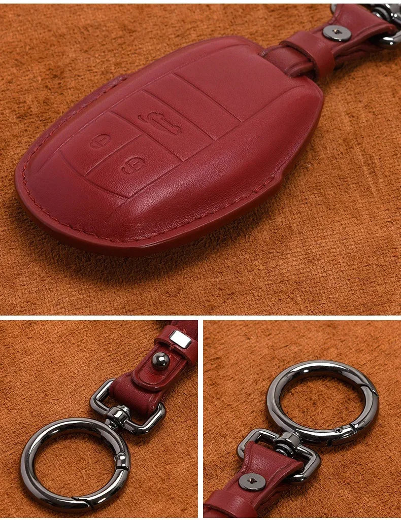 Handmade Leather Key Fob for Bentley Bentayga Continental Flying Spur Mulsanne PHEV Continental GT Cover Case Car Accessories