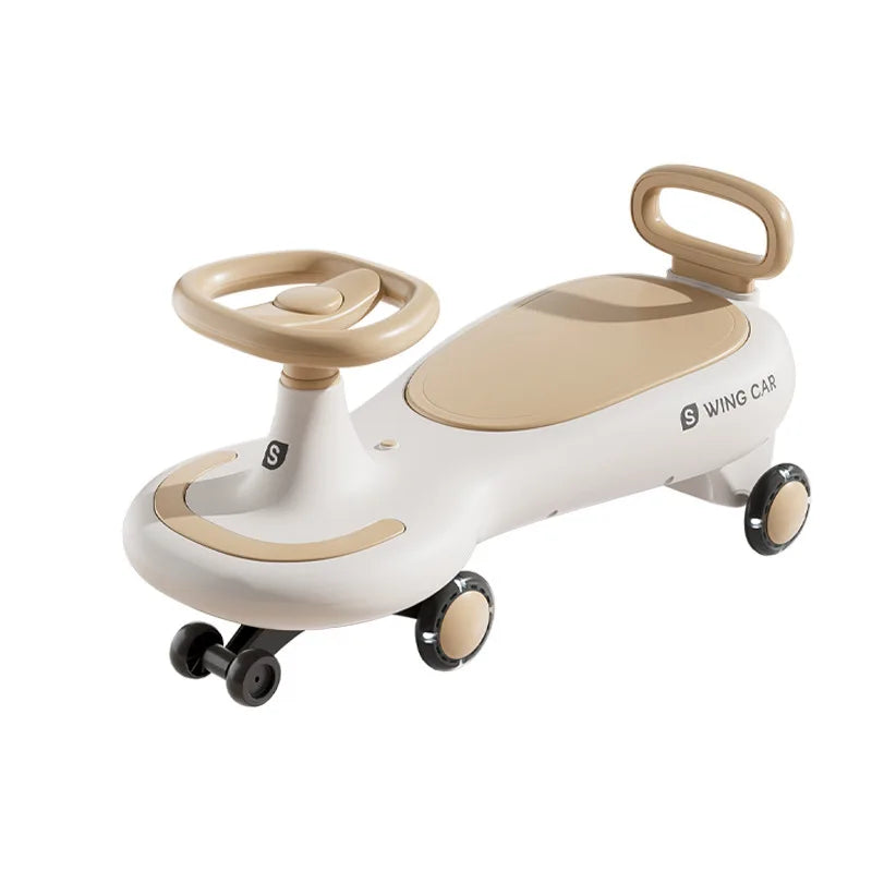 S Kids Swing Car Anti Rollover Parent Child Ride On Toy Car With Mute Flashing Wheels Music Light For Toddlers 1 To 12 Years Old