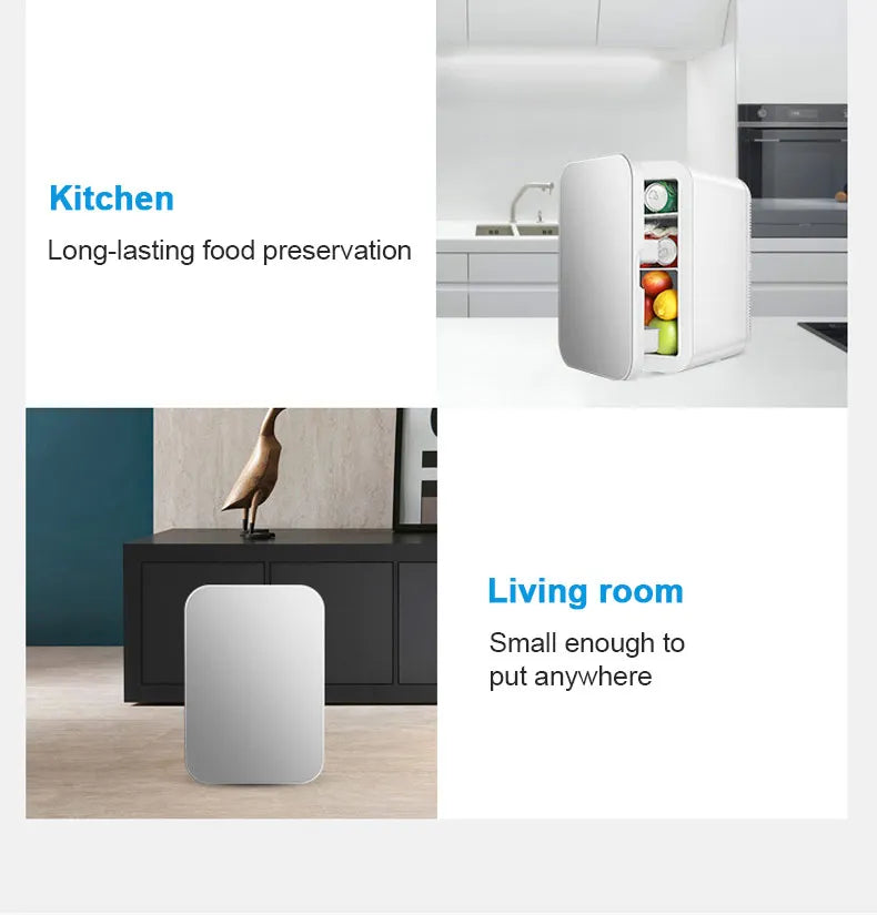 12V/220V Mini Fridge Refrigerator Beauty Cooler Warmer Refrigerators Constant Temperature Skincare Preservation for HOME CAR