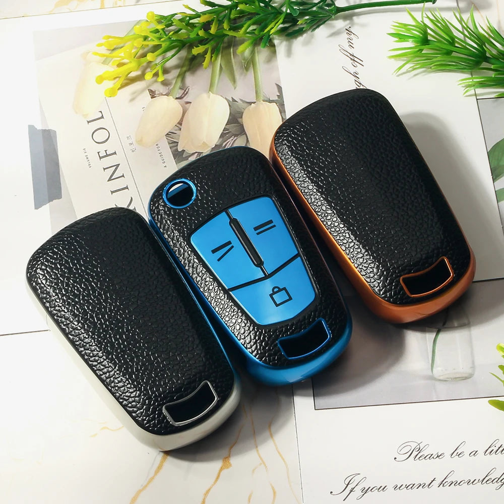 KEYYOU Fob  2/3 Buttons Leather TPU Car Key Case Cover Shell For Opel Vauxhall Astra H Corsa D Vectra Zafira Astra Vectra Signum