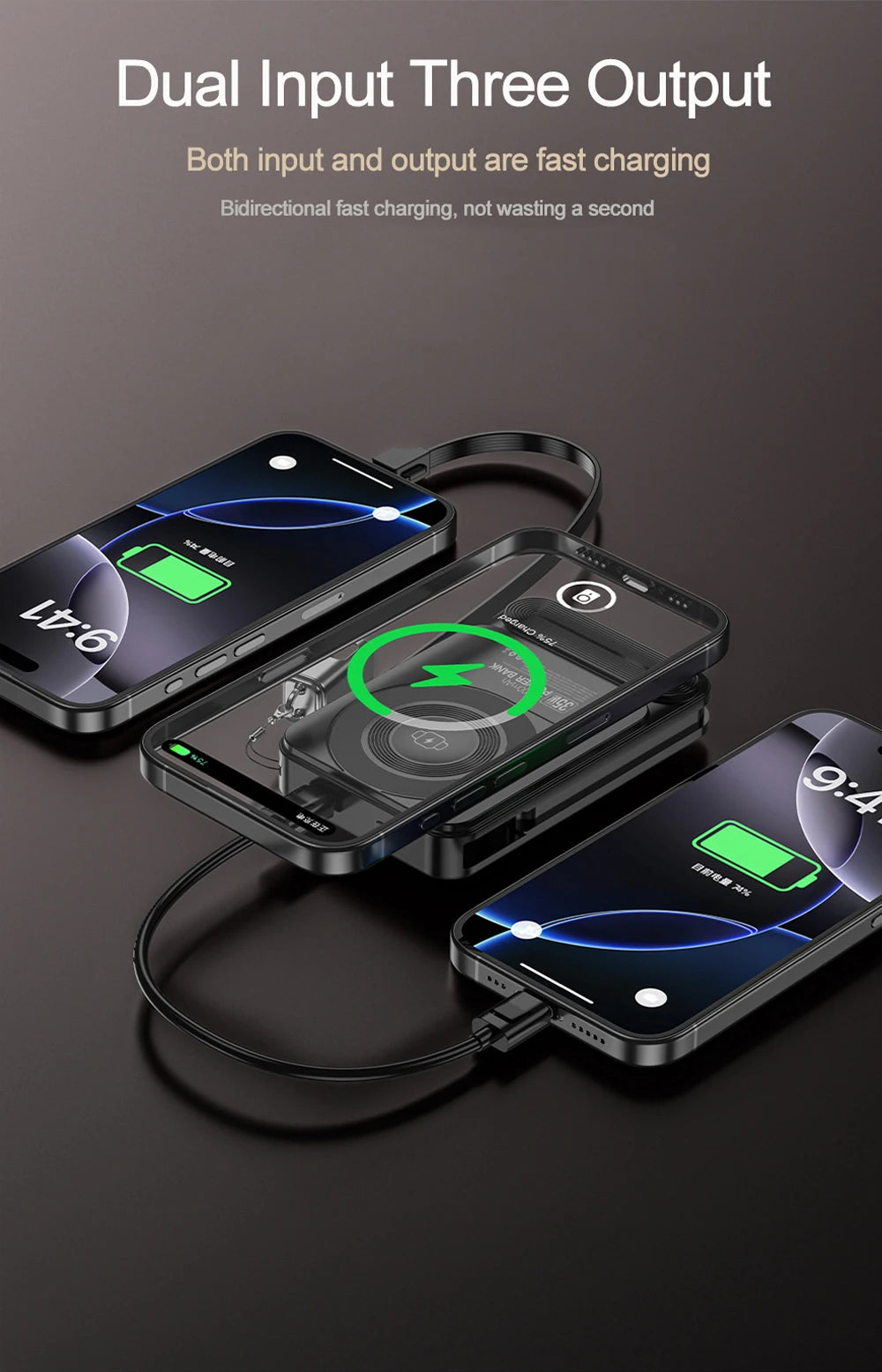 4 in 1 Magnetic 10000mAh Wireless Power Bank 35W Fast Charging Self Charging Multifunctional Powerbank For Magsafe iPhone Xiaomi