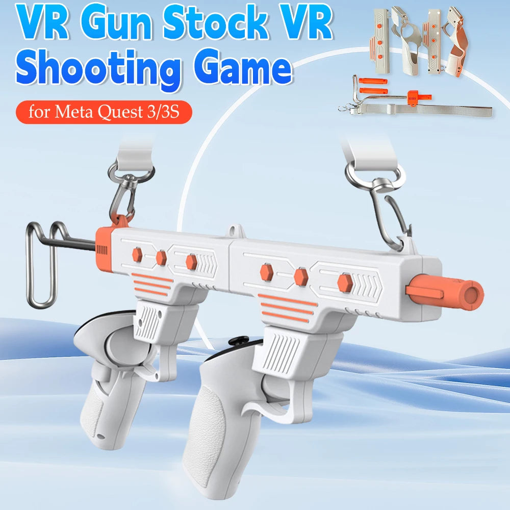 VR Shooting Game Accessories for Meta Quest 3/3S VR Controller Stock Detachable Rifle Adapter ABS Enhanced Immersion for Quest 3