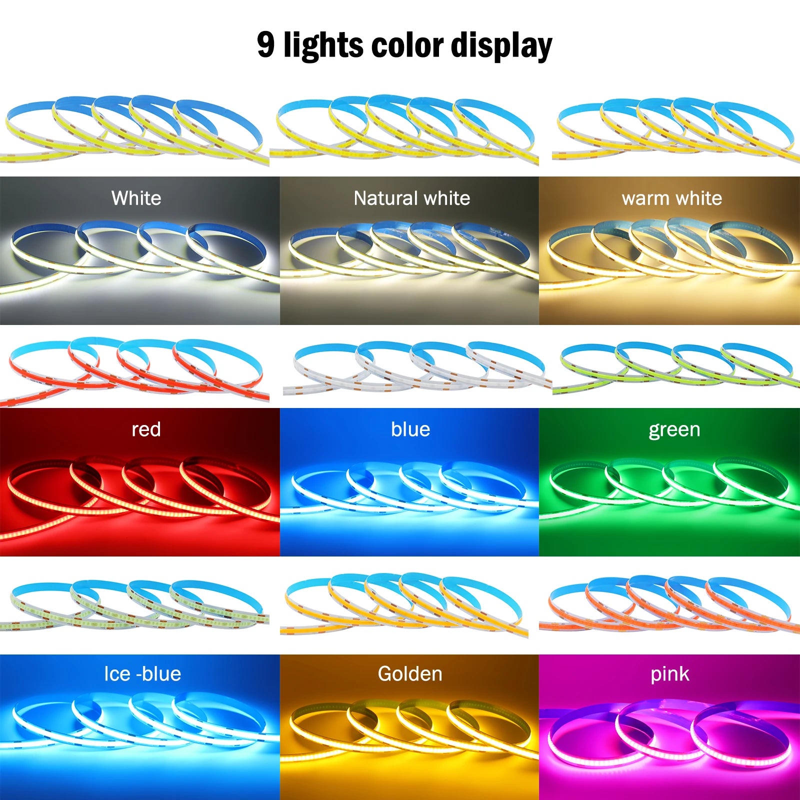 LED Light Strip USB With 3Keys Switch Dimmable DC5V COB 320Leds/m Blue/White/Red/Green Flex Adhesive Tape Night Lighting  3/5M