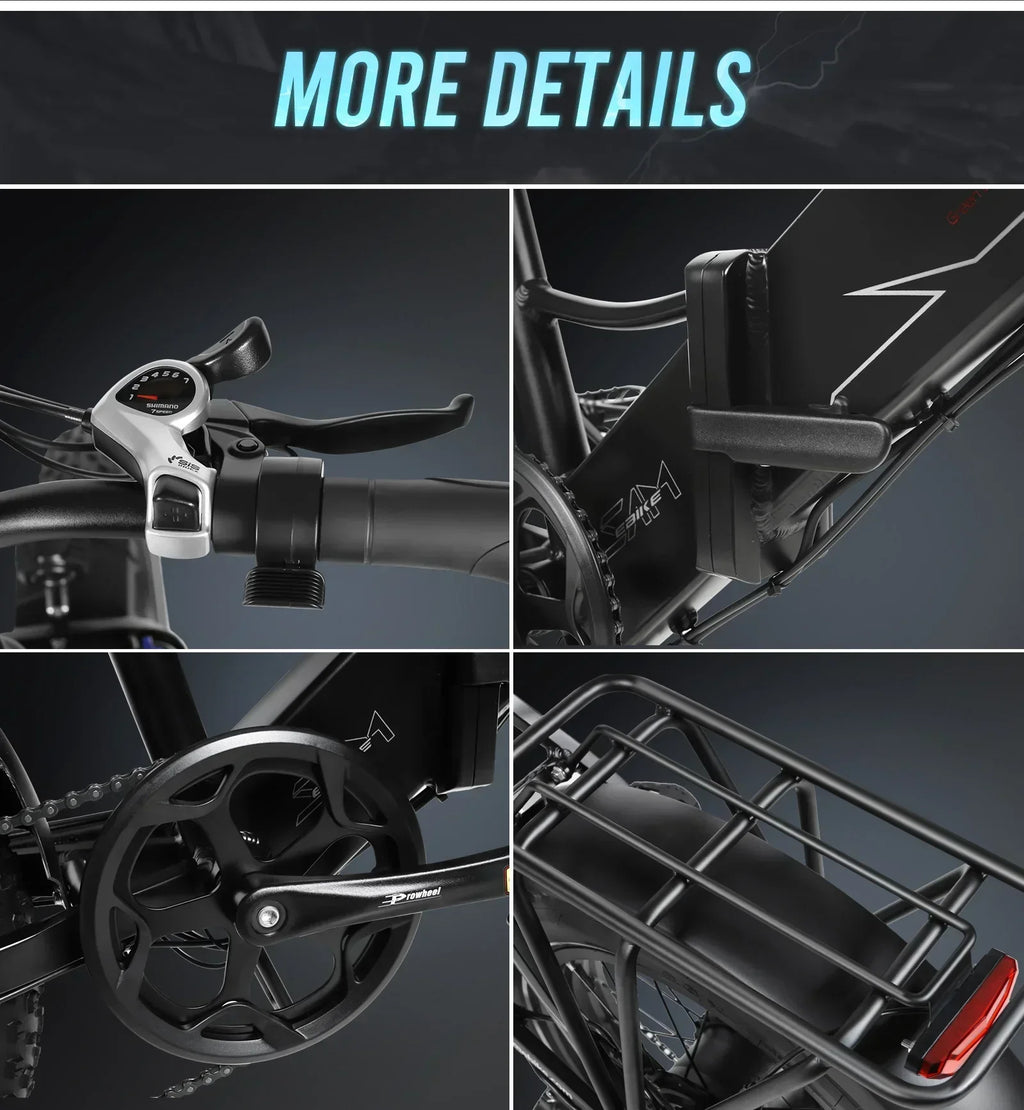 20*4.0 inch fat tire folding electric bicycle, 750W motor urban mountain E-Bike, 48V13AH battery adult electric scooter