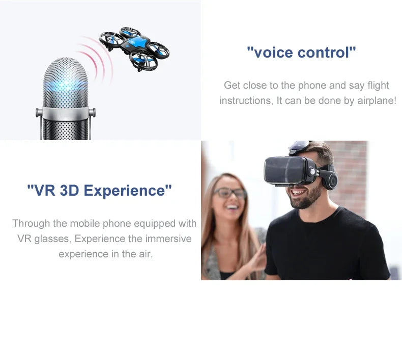 4DRC V8 New Mini Quadcopter Drone - 4K HD Wide Angle Camera, WiFi FPV Remote Control, Height Hold, 4-Axis RC Aircraft Kids' Toy