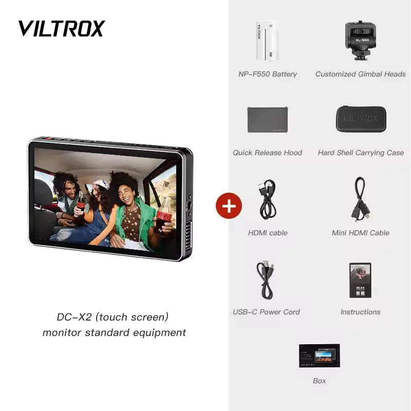 Viltrox DC-X2/DC-X3 Portable Monitor 6 Inch 2000 Nits 4K Touch Screen Profissional Photographic HD FHD Camera Monitor for Vedio
