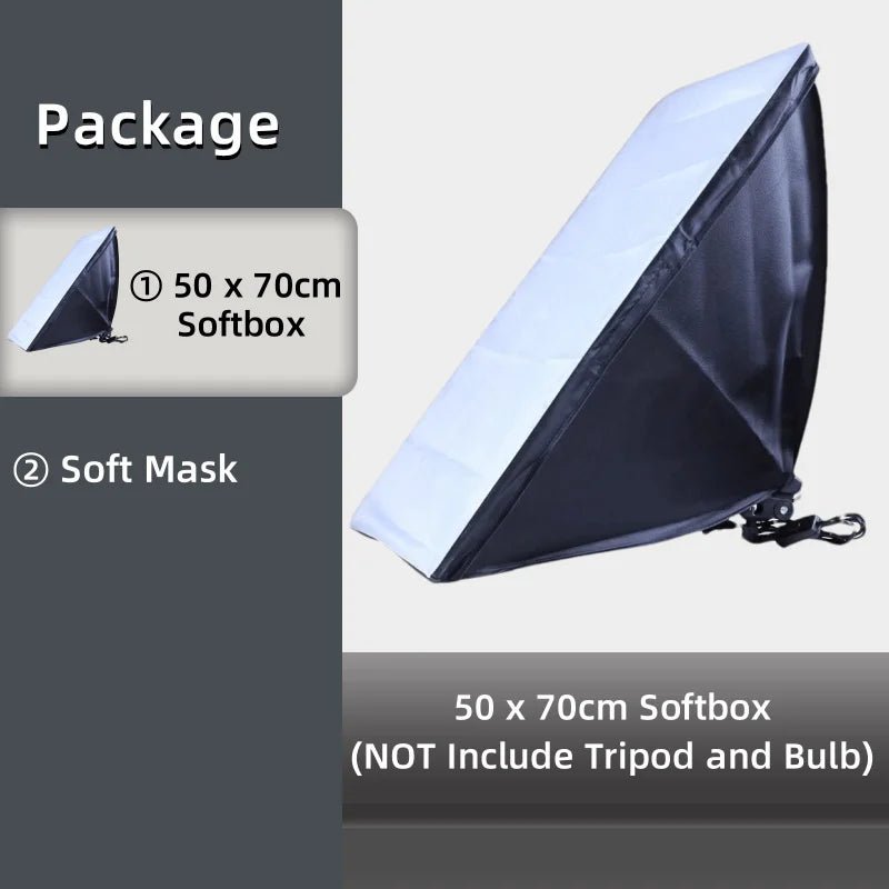 Photographic Equipment Photo Studio Photography Soft Box Kit With Tripod Video 50x70cm Softbox Photo Box