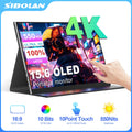 SIBOLAN 15.6" 4K OLED Portable Monitor UHD Matte Metal External Screen with 100% sRGB USB C HDMI for Phone,Laptop,Mini PC,PS4/5