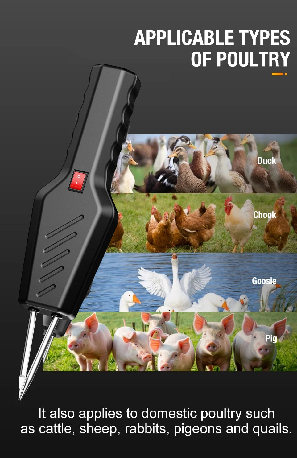 Electric hair removal tool for chicken feathers, duck feathers, goose feathers, handheld household hair removal machine, fully a