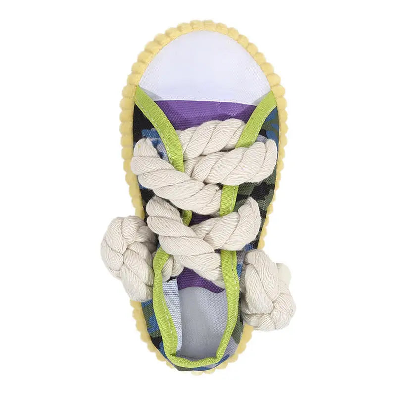 Dog Toys Shoes Pet Cotton Rope Slippers Sound Making Toys Teeth Cleaning Built-in BB Airbag Round Ball Bell Various