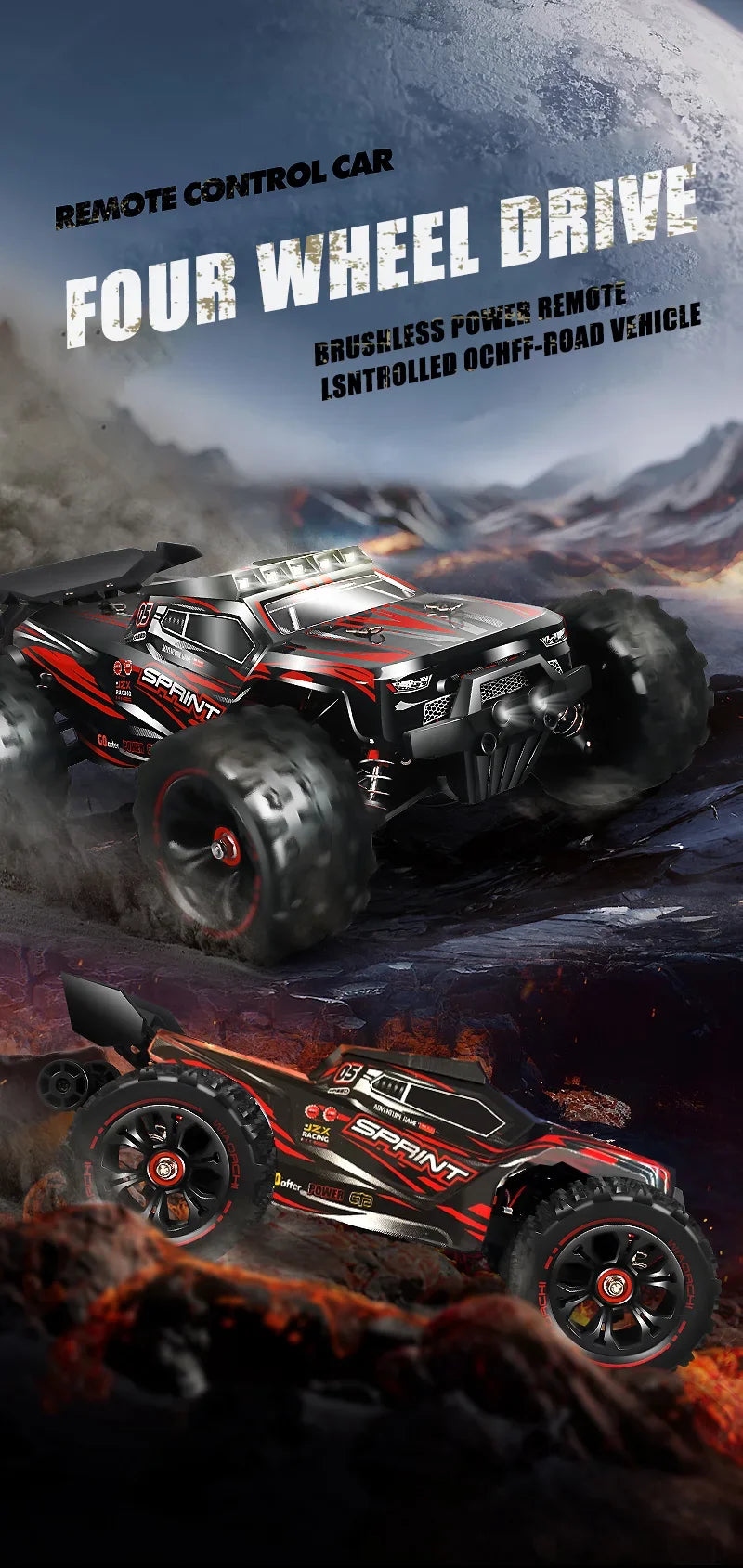 1:16 85KM/H Or 50KM/H 4WD RC Car With LED Remote Control Cars High Speed Drift Monster 4x4 Truck for Kids vs Wltoys 124017 Toys