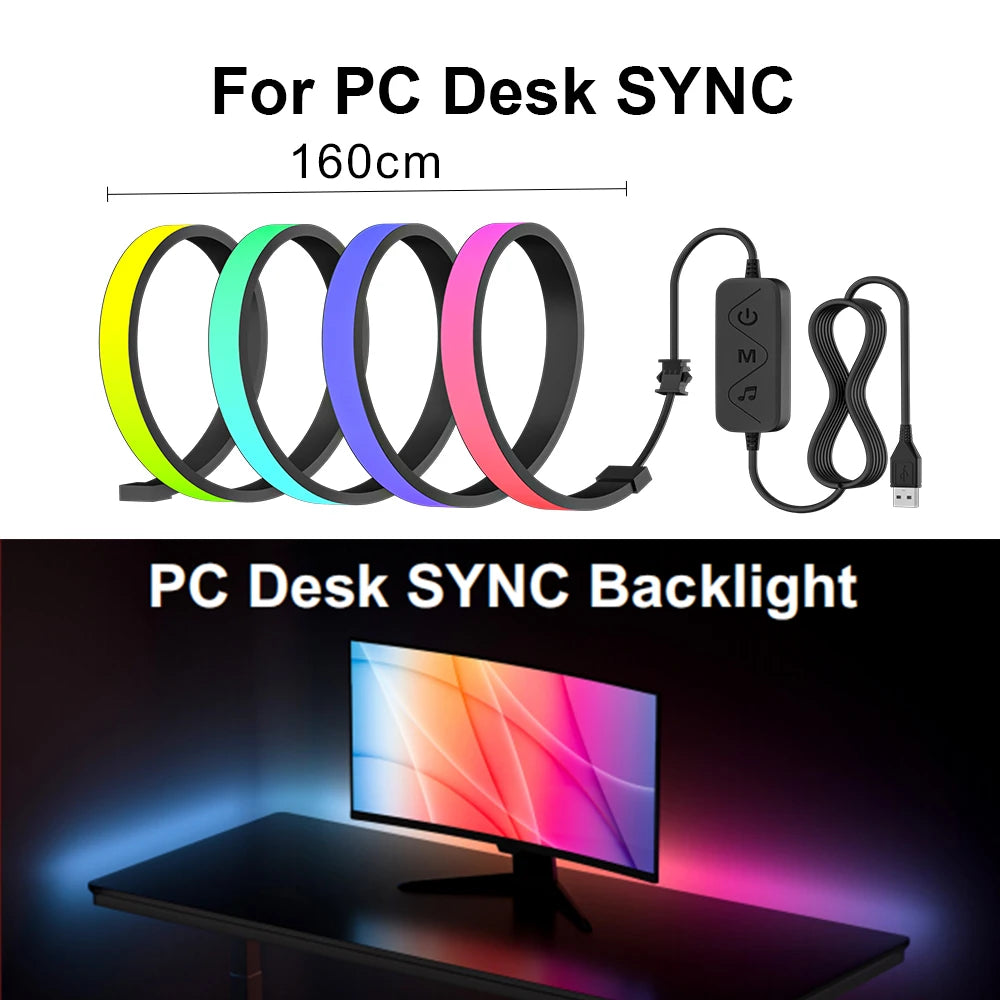 Gaming Lights Strip Monitor Backlight RGB Color Sync Light Strip Control LED Computer Smart PC Display Sync DIY Ramadan Decor