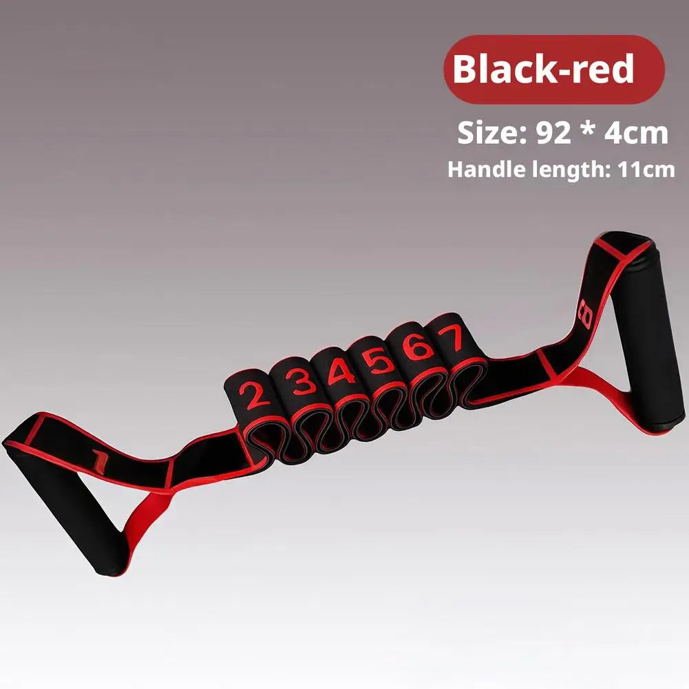 Fitness Resistance Band For Yoga Pilates Stretching Fitness Training 8 Adjustable Resistance Level Digital Marking Fitness Suppl