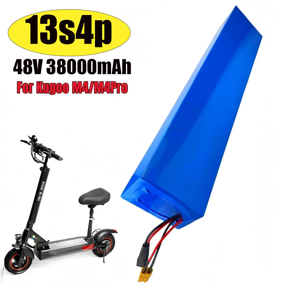 48V 13S4P 38AhElectric scooter battery equipped with BMS protection system,suitable for Kugoo M4/M4Pro/MaxSpeed series batteries