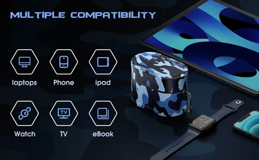 Bluetooth Gaming Earphones Wireless Noise-Canceling Headphones Low Latency Hi-Fi Audio Game Party for Gamer Friends Family