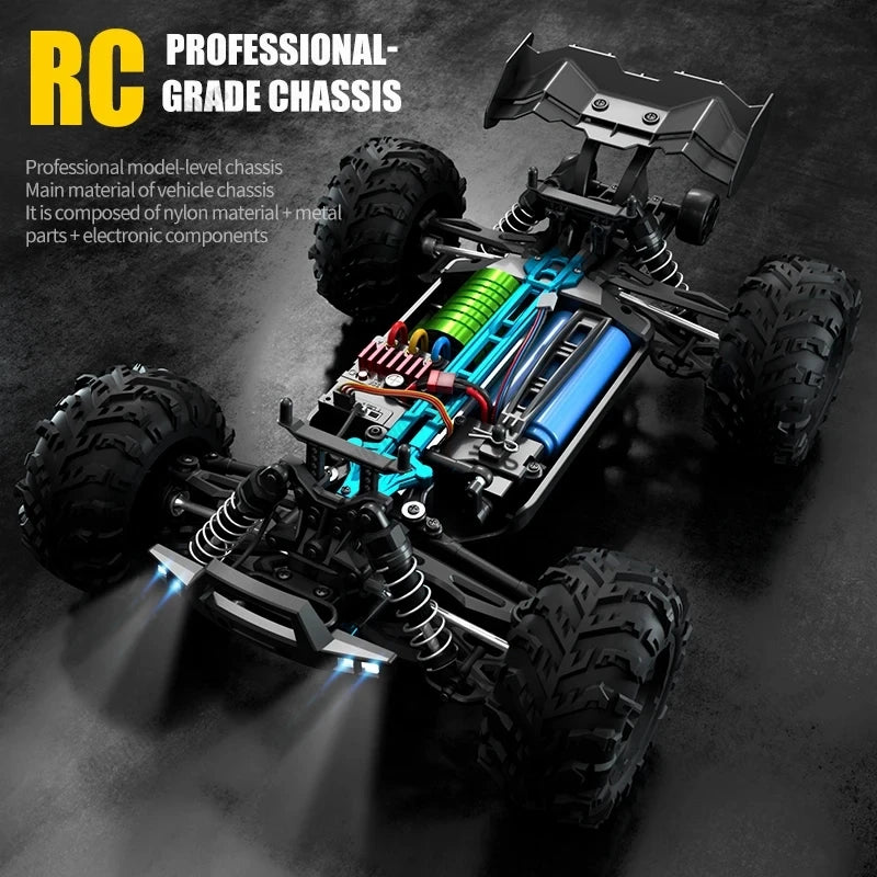 1:16 80km/h Brushless RC Drift Car With LED Lights 4WD Electric High Speed Racing Remote Control Monster Truck for Kids Adults