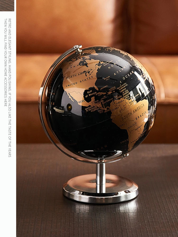 Globe Model for Decoration, Modern Office Desk Decor with Bookcase Study Bar  Living Room  Desktop Layout Display