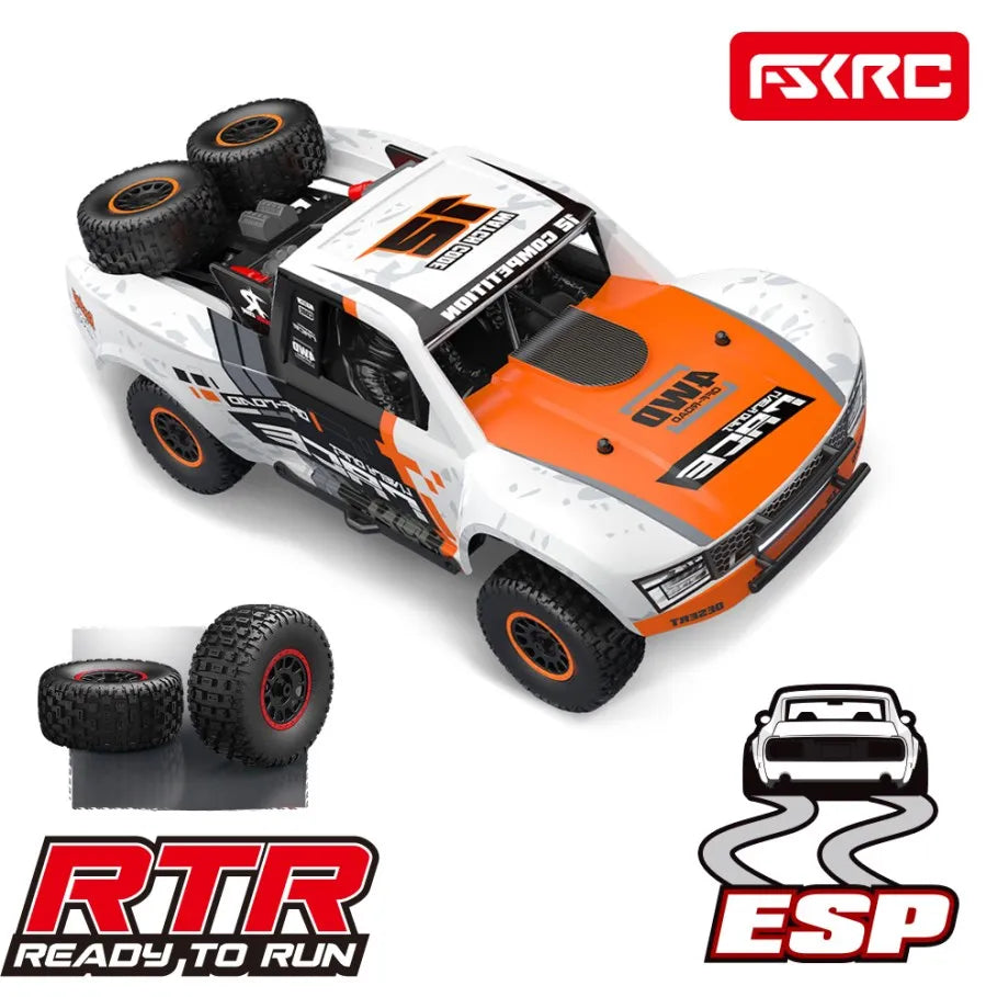 Hb-Rd1201-1204 1:12 Scale 4WD High-Speed Remote Control Car with LED Light 2.4GHz Frequency 45km/h RC Short Truck Toy Model