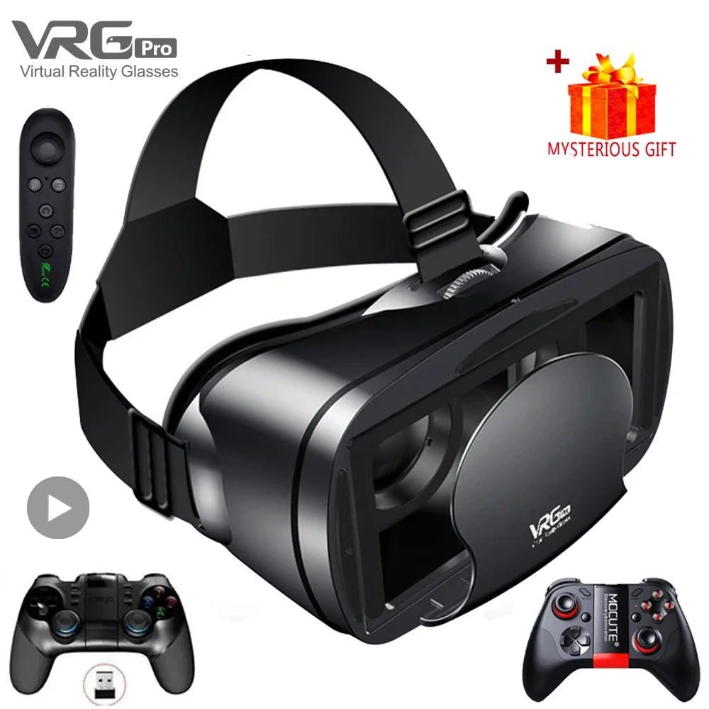 Virtual Reality Glasses 3D VR Headset Smart 7 Inches Helmet for Smartphones Phone Android iPhone Lenses Binoculars Goggles Viar