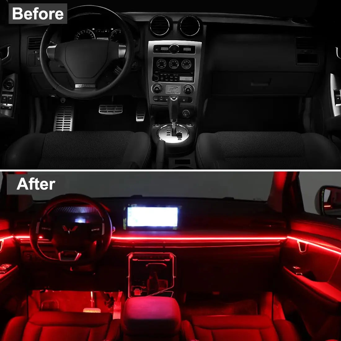 Car Interior Light LED Strip 5M USB Car Decoration Ambient Lamp Car Interior Led Decorative Lamp EL Wiring Neon Strip Universal