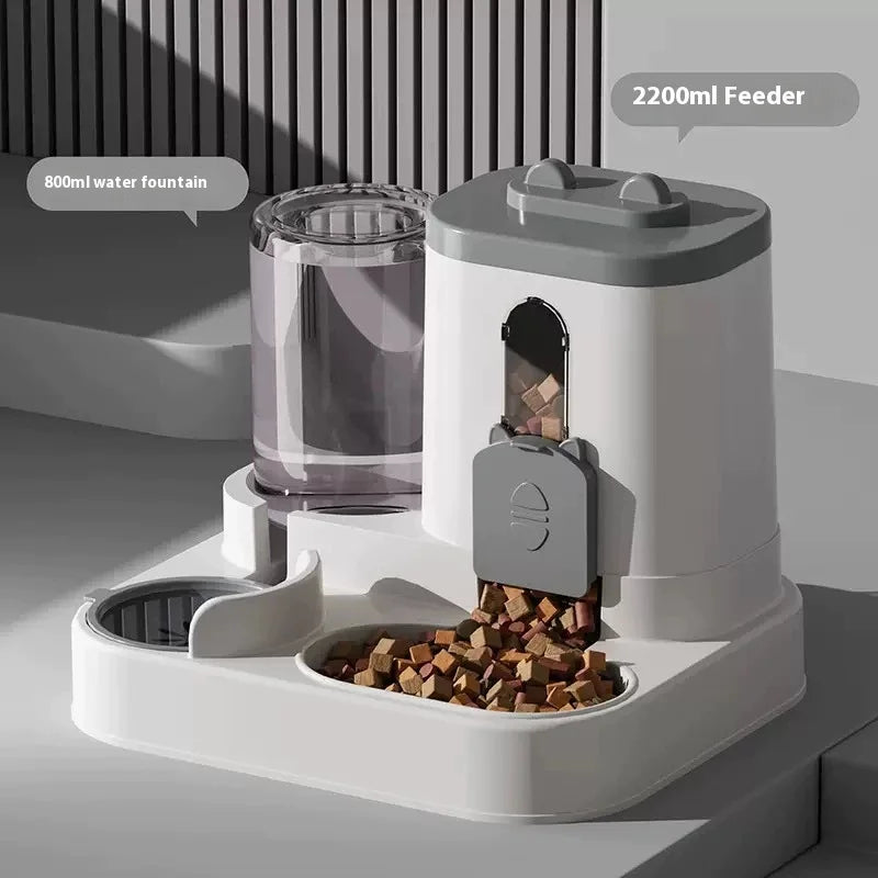 FF-6 Automatic Dog Cat Feeder and Water Dispenser Gravity Food Feeder and Waterer Set with Pet Food Bowl Universal Pet Products