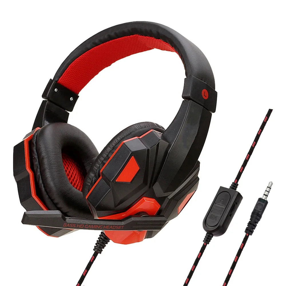 Adjustable Gamer Headset 120° Wired for PS4/PS5/Xbox/Smartphone/PC with Noise Cancelling Mic - Gaming Headphone